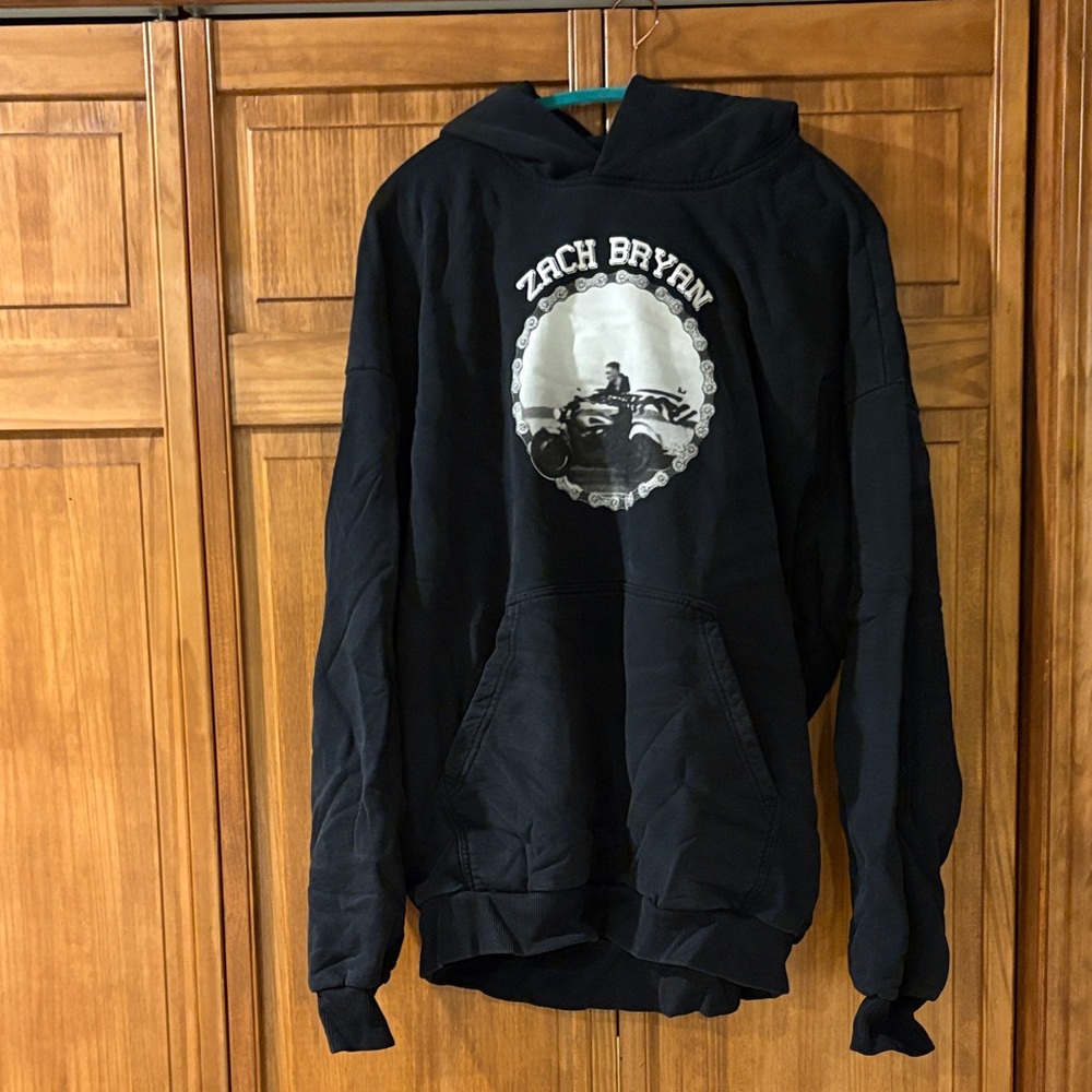 Black Zach Bryan Quittin Time Concert Hoodie size XXL
